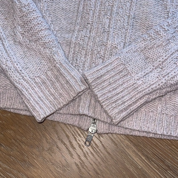 Madewell | Palisade Back-Zip Sweater in Heathered Pink merino wool medium - Picture 4 of 7